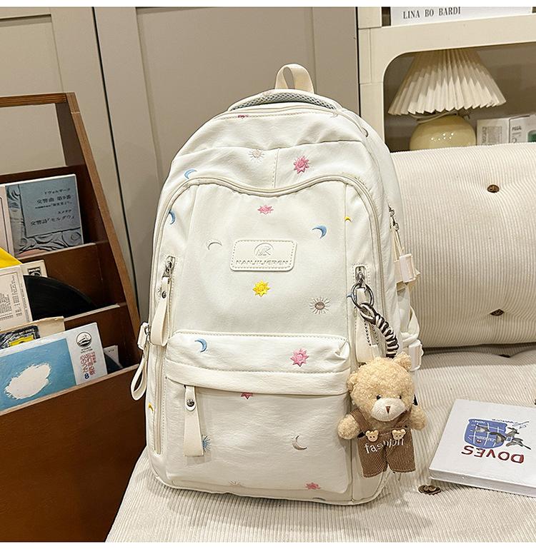 New Forest Series Large Capacity Backpack for Junior and Senior High School Students Lightweight Women's Backpack Simple and Versatile Campus Backpack