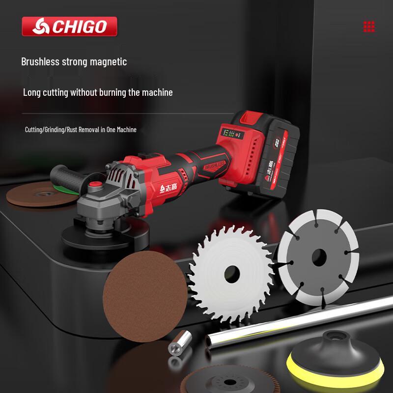 Chigo Cordless Brushless Angle Grinder CN Plug (adapter Included)
