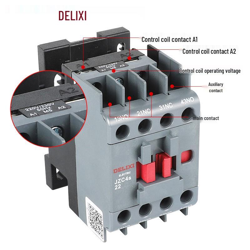 Delixi JZC4s Contactor Relay for Motor Control & Protection