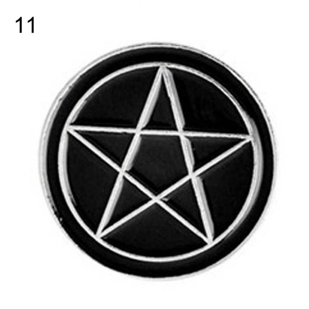 Unissex punk bruxa caixão gato livro esmalte broche broche halloween jóias pagãs