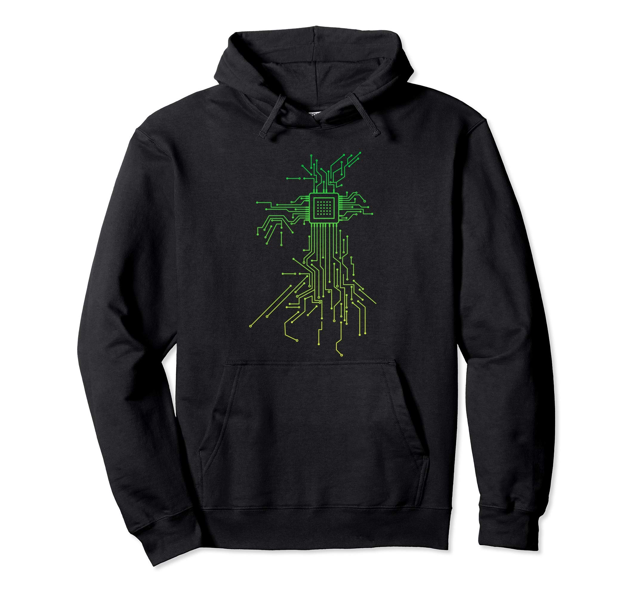 PCB board layout CPU heart computer administrator geek hoodie
