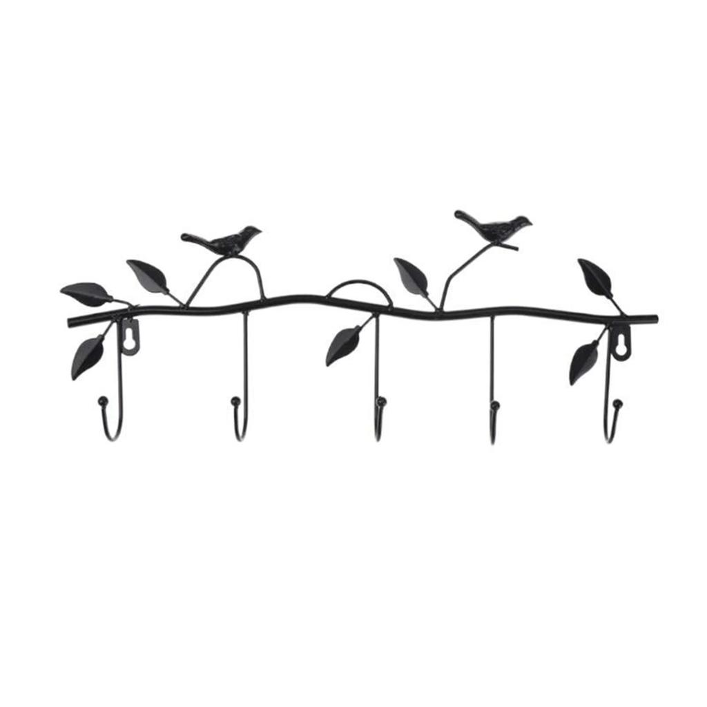 Birds Metal Wall Coat Rack and Hat Rack Multi-function Mounted Hook Hangers for Livingroom Bedroom Wrought Iron Coat Hook