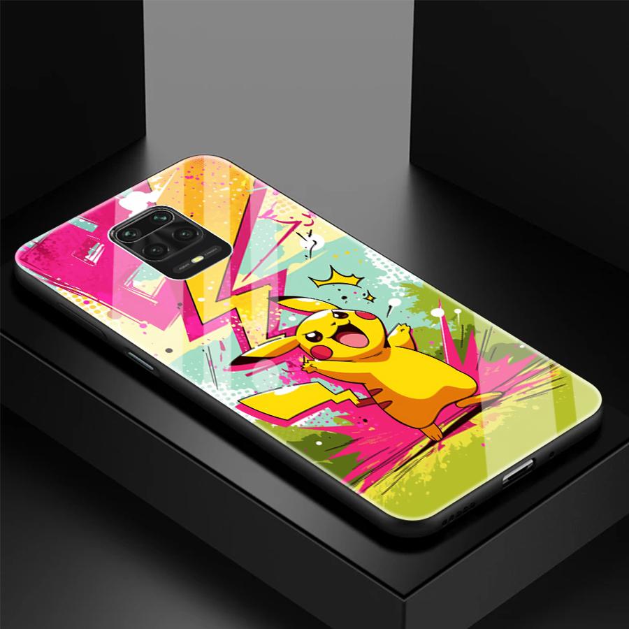 

Cute Pokemon Pikachu Luxury Phone Cover Glass Case for Xiaomi Redmi Note 15 14 Pro 10 A2 Plus 13 12S A5 12 10S A1 11 Redmi Note 14 Pro 4G (Global)