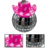 Cowgirl CowBoy Hat Car Charm Rear View Mirror Hanging Disco Ball Bling Keychain Western Accessories Bag Decor Car Makeover