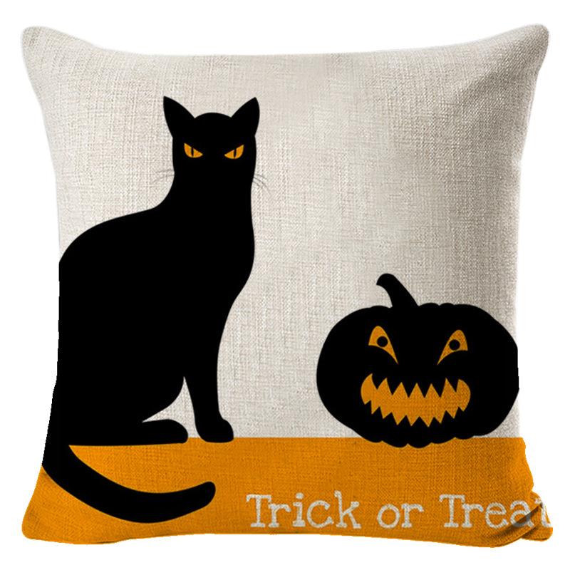 Pillow Cover Halloween Funny Atmosphere Decoration Car Cushion Room Bedside Cushion Sofa Waist Cushion Cushion Cover