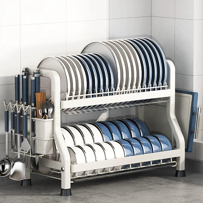 Light Luxury Carbon Steel Kitchen Dish Drying Rack