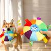2 Pcs Rainbow Plush Flying Disc Dog Toy Interactive Sound Toy Outdoor Training Game Dog Chew Toy for Small Large Dogs