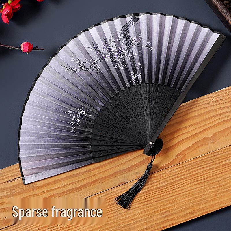 Ancient-Style Chinese Folding Fan for Hanfu, Qipao, Dance - Portable Summer Fan for Women, Kids, Students