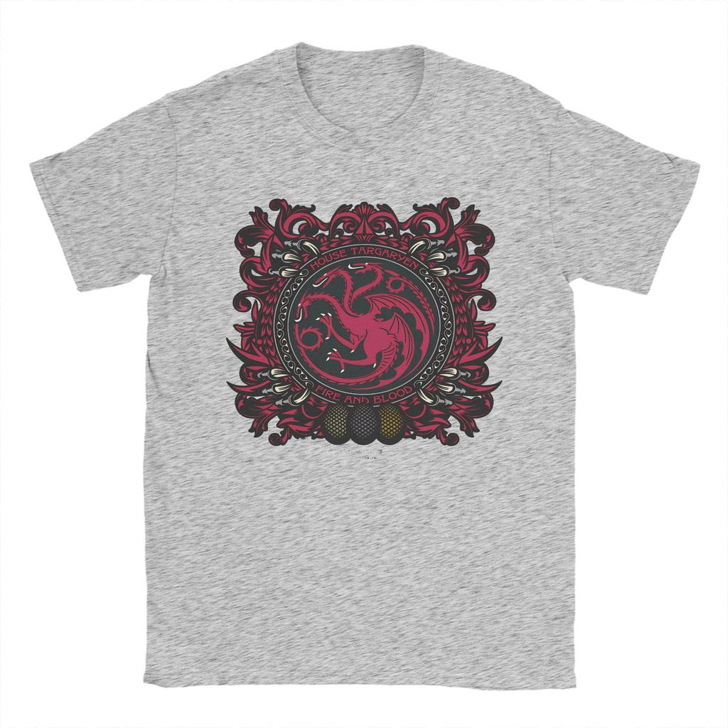 Game of Thrones House Targaryen Sigil TShirt Summer  Cotton TShirts For Men Trendy Cool Design Tshirt ShortSleeve Y2K Top Tees
