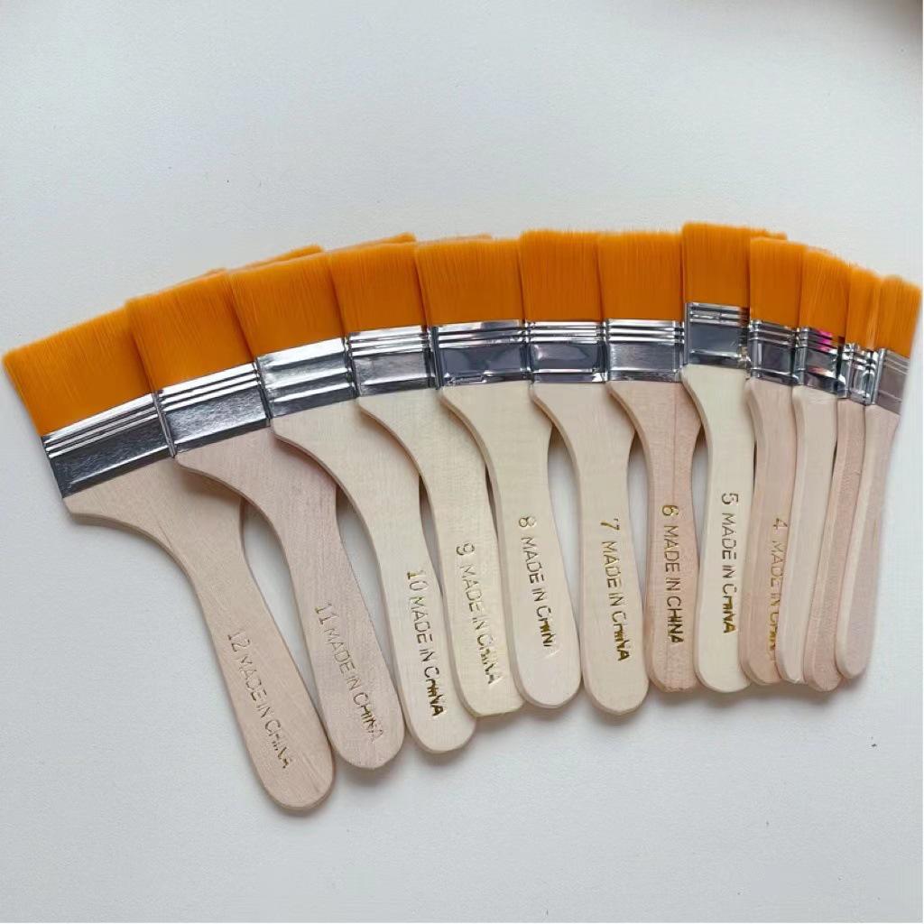 Nylon Bristle Brush with Wood Handle - Versatile for Painting, BBQ, and Cleaning