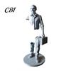 Clothing Folds Sculpture 3D Printed Working Person Figurine with Briefcase, Modern Abstract Art Ornament Small Business Gift for Desktop Bookshelf