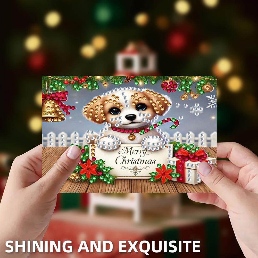 10pcs DIY Diamond Painting Crystal Scratch Card Party Gift Card (Christmas)
