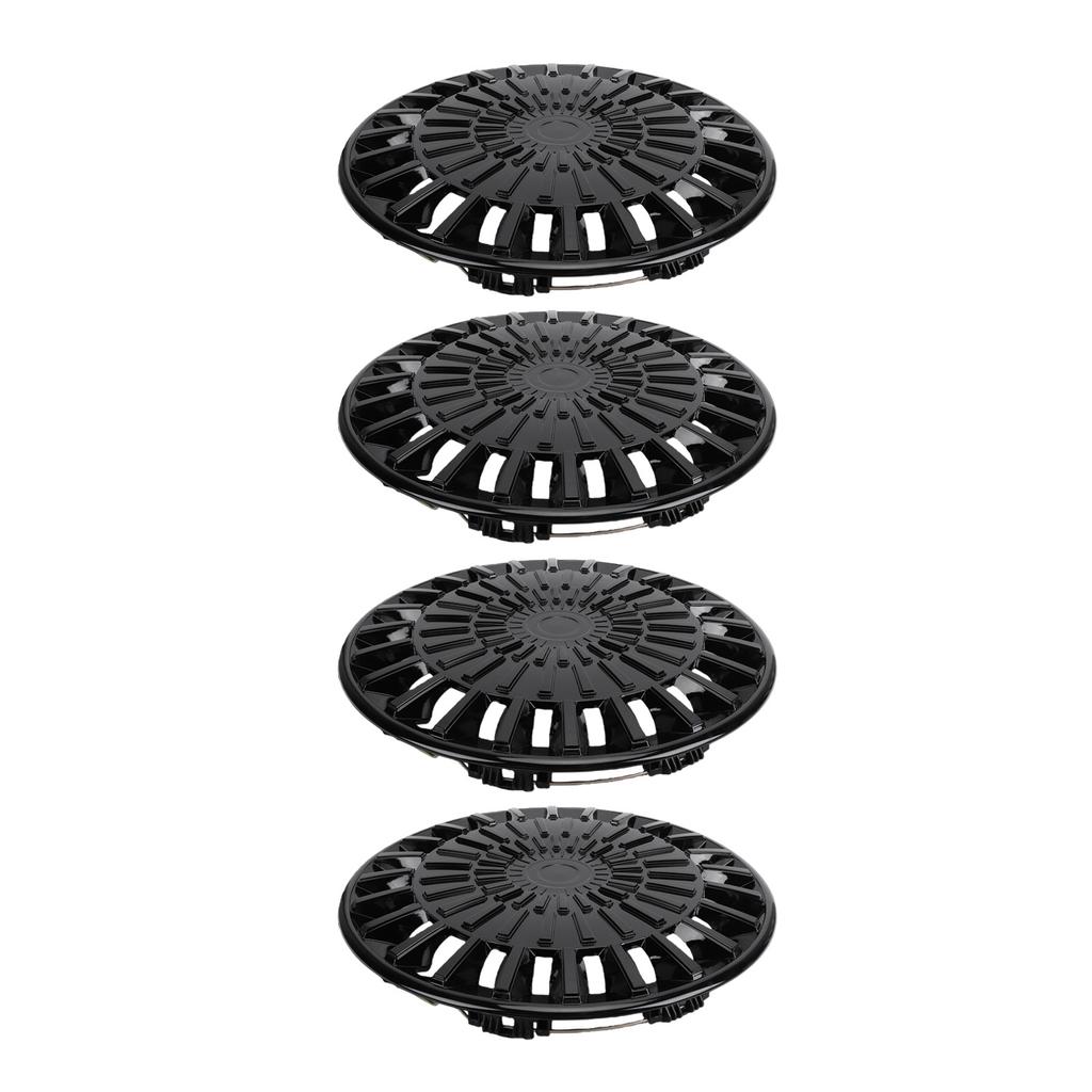 4PCS R15 Hub Caps 15 Inch Thick ABS Stylish Wheel Rim Cover Hubcap Replacement for Fiat 500 Black