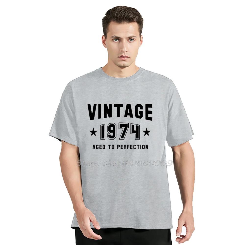 Graphic Old Vintage 1974 50th Birthday Unisex Cotton T-Shirt Fashion Oversized Tshirt Fitness Tees Cotton Men Clothing