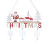 Christmas wooden letter decorations, Santa Claus snowman reindeer snowflake bell pendants, holiday door and window decorations