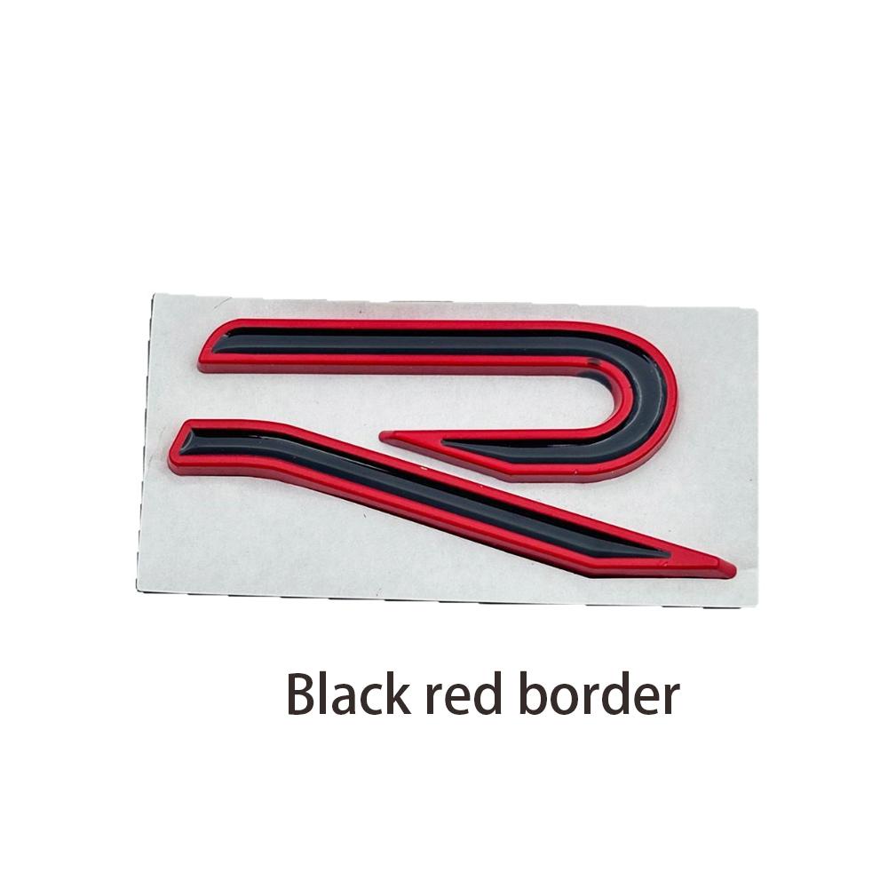 kqsdr10 1PCS 3D Metal Car Styling R Emblem Side Fender Rear Tail Trunk Sticker For VW GTI Tiguan Bora POLO PASSAT CC Touran GOLF Jetta