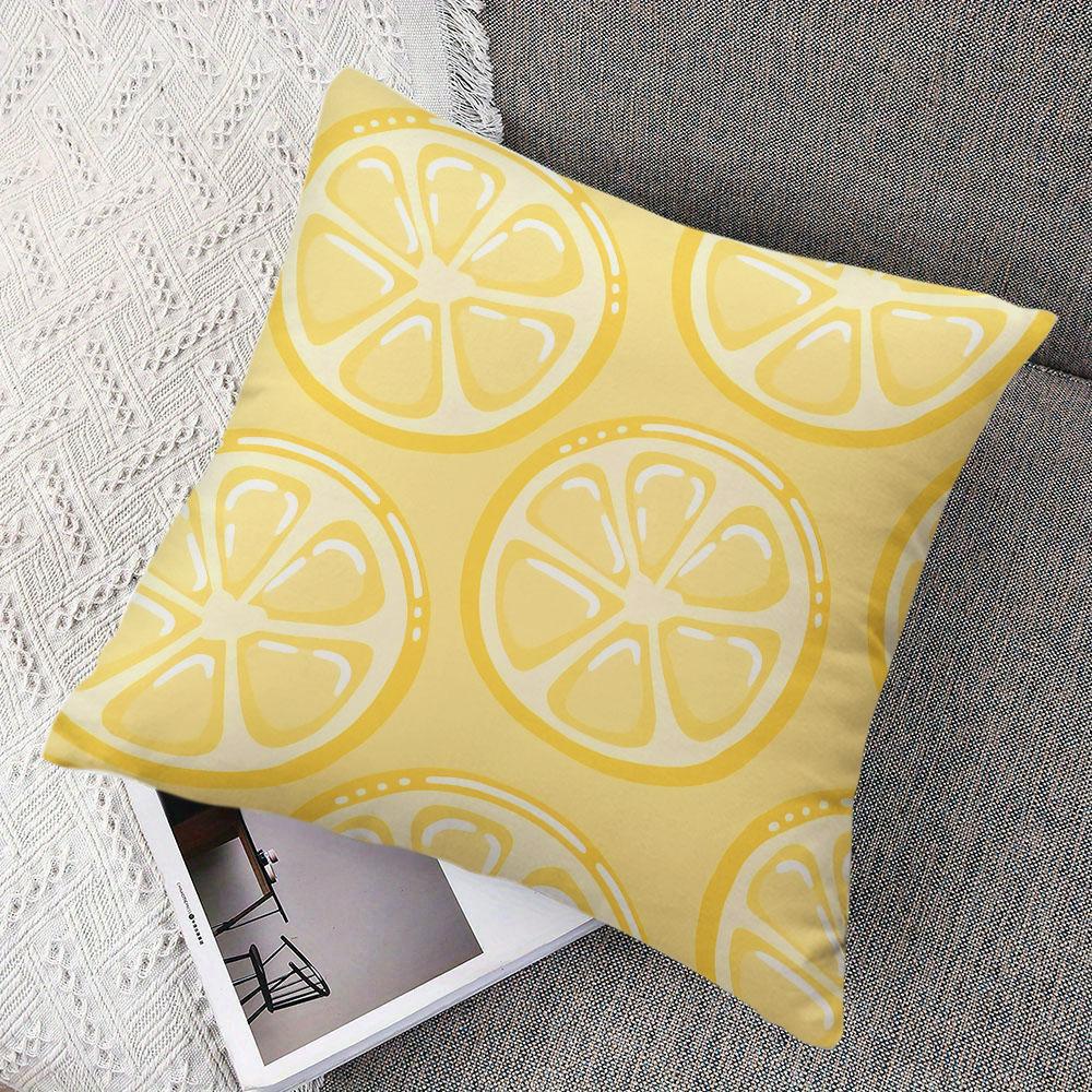 Lemon Slice square Jacquard Pillow Cover for Sofa Office Waist Cushion Cover Home Decorative Pillowcase