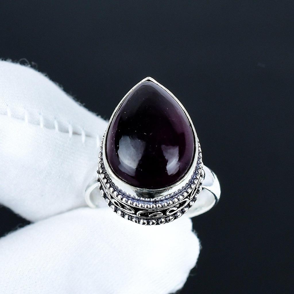 Black Onyx Gemstone Ring, 925 Sterling Silver Jewelry, Handmade Ring, Black Onyx Statement Silver Ring, Birthday Gifts For New Year