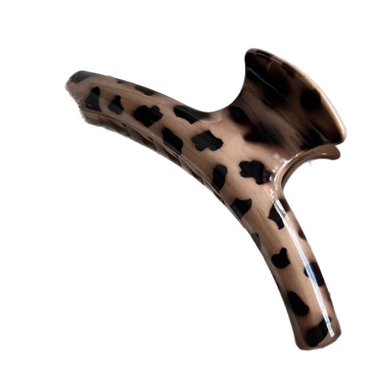 Koreaanse stijl herfst en winter high-end luipaardprint clip grote eenvoudige holle haarclip achterkant van het hoofd haar haaienklem haaraccessoire