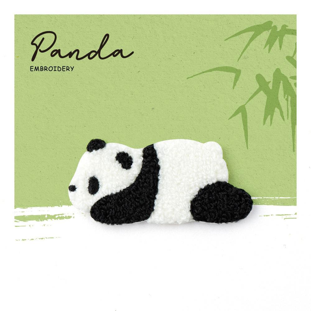 

Милый вышитый значок панды, мультяшный тканевый значок, модная брошь панда, украшение для сумки Style 14