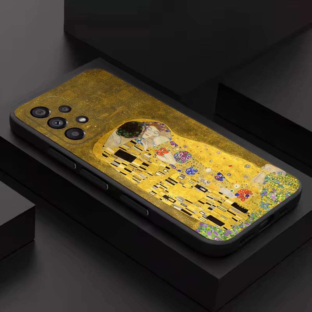 

The Kiss Gustav Klimt ART For Samsung S 26,25,24,23,22,30,21,10,9,Ultra,Plus,Lite,FE,4,5G Phone Case Black Soft Case SamsungS30Plus