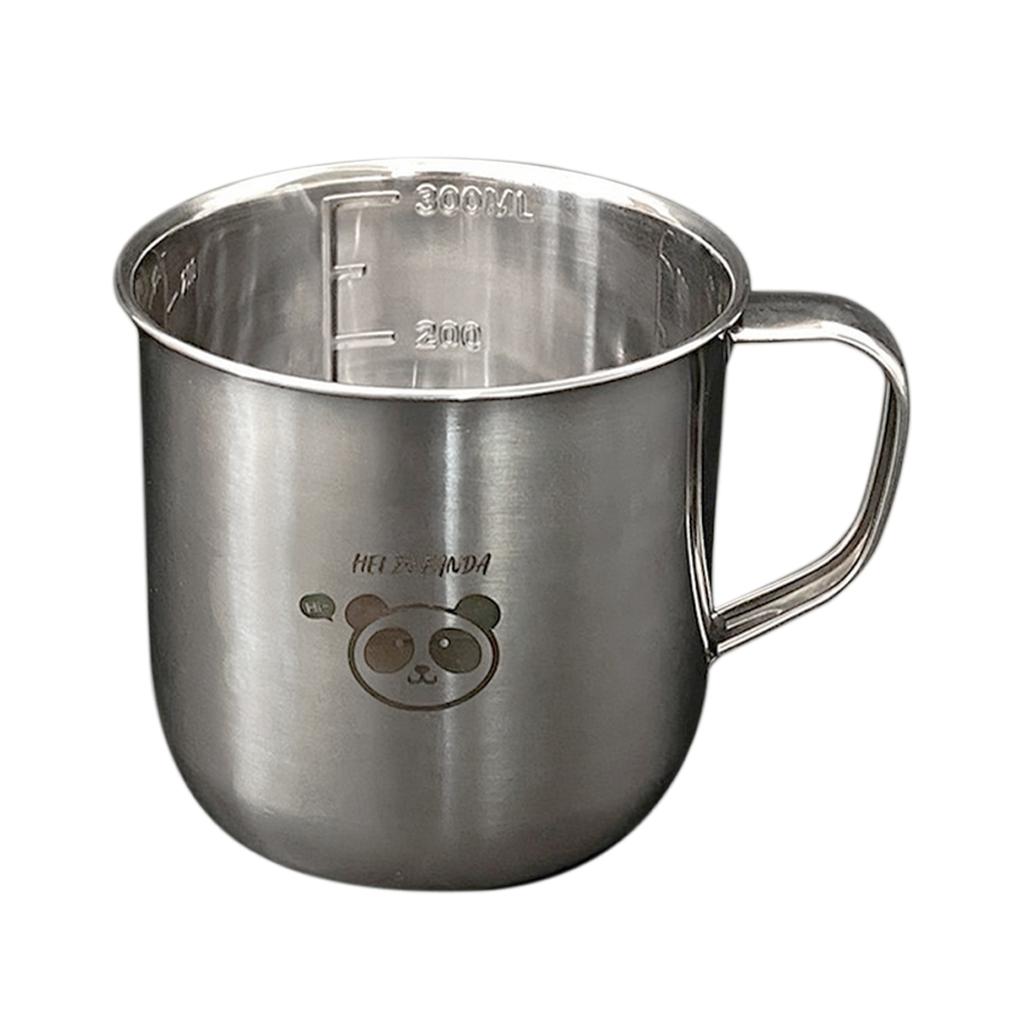 Reusable Coffee Cup With Handle 304 Stainless Steel Water Cup For Children 300ml Office Tea Milk Coffee Mug With Scale