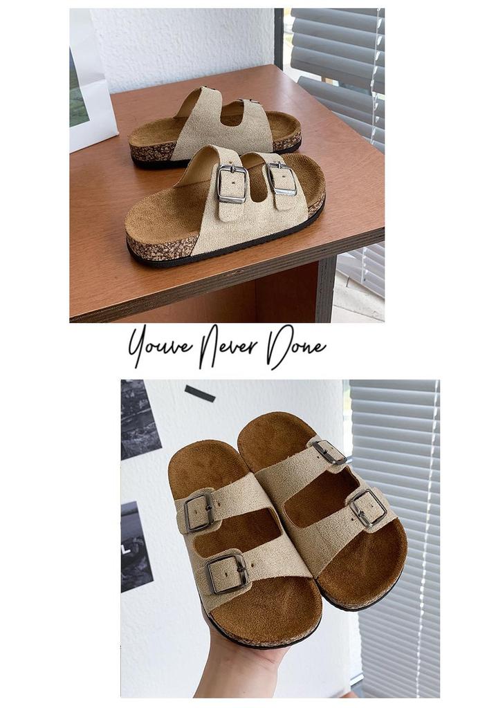 Children's Retro Summer 2026 Double Buckle Thick Sole Outdoor Casual Fashion Slippers