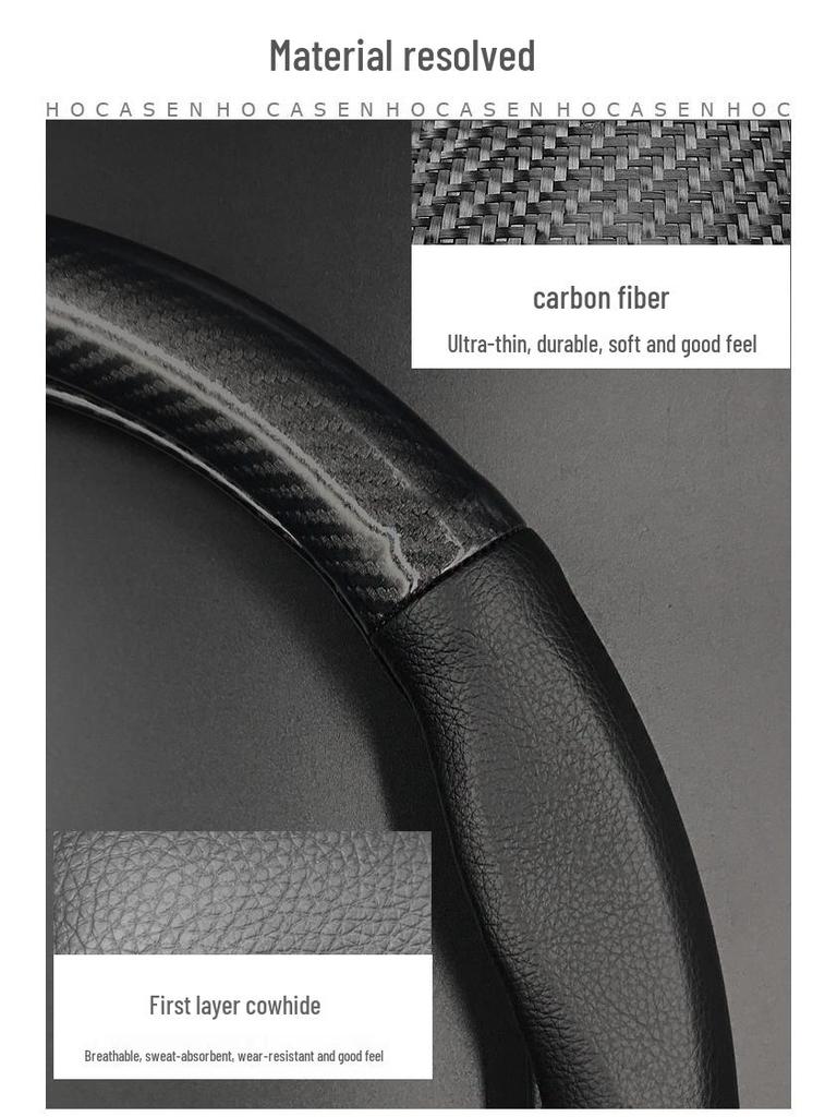 Luxury Genuine Leather Steering Wheel Cover for Ghibli, Levante, and President Models