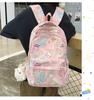 2023 New Cartoon Printed Backpack For Girls Korean Version Cute And Lightweight Nylon Material Breathable And Durable School Shoulder Bag