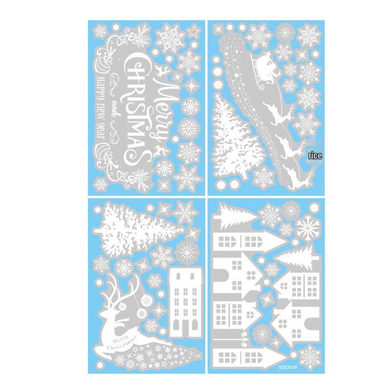Christmas Atmosphere Window Sticker: Snowflake Reindeer Festival Decoration
