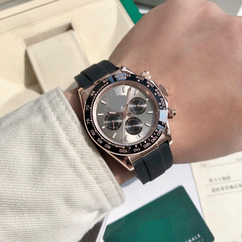 Pánské automatické mechanické chronografové hodinky Lao Jia Di Na Luminous Water Ghost se třemi ciferníky a šesti ručičkami.
