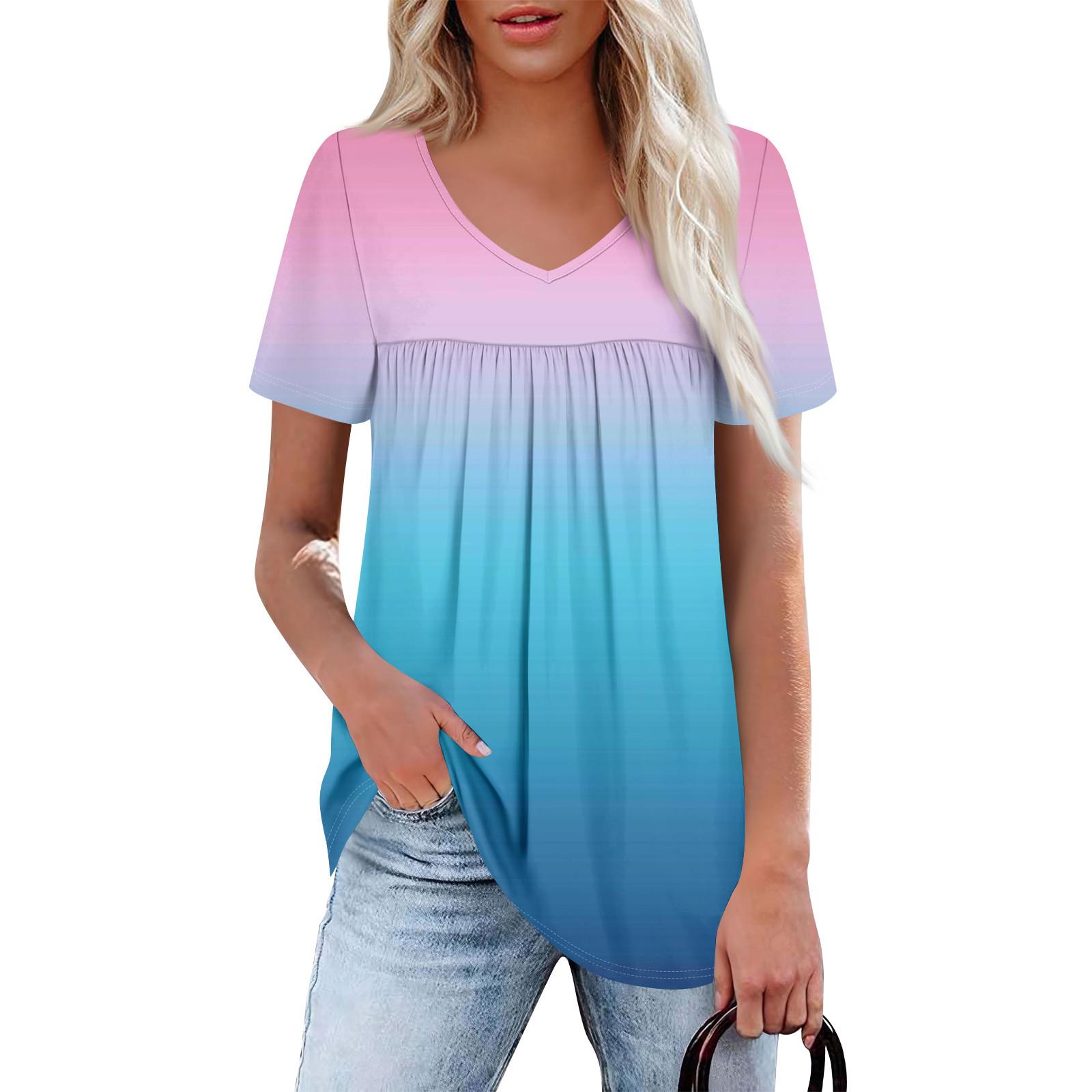 

Женский повседневный топ с V-образным вырезом, коротким рукавом, оборкой на груди и принтом S синий