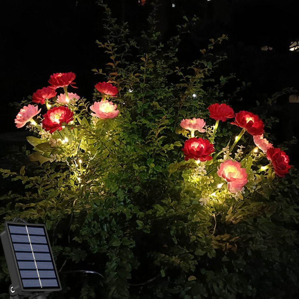 Lâmpada de Jardim 7 Cabeças Luzes de Flor Simulada para Exterior Novas Luzes LED Solares
