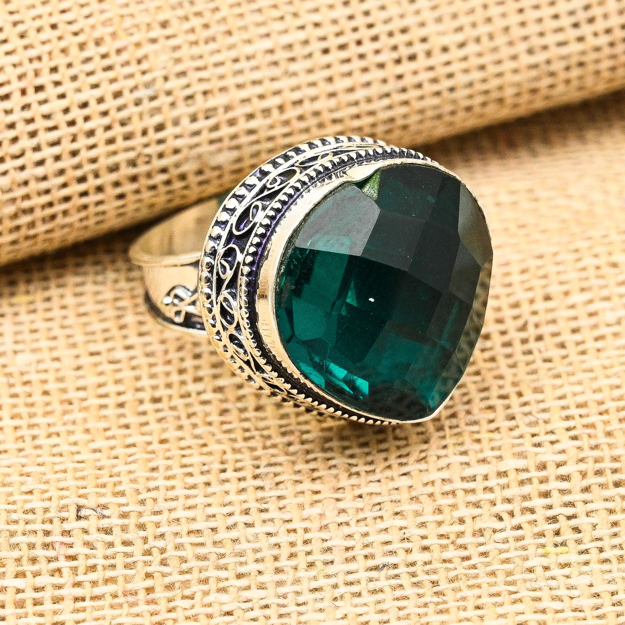 

Чудесный драгоценный камень индиголит ручной работы из стерлингового серебра 925 пробы в форме сердца 7 зелёный