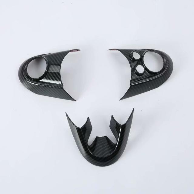 3pcs Carbon Fiber Steering Wheel Trim Cover For BMW MINI Cooper F54 F55 F56 F57 F60 Steering Wheel Trim Cover Car Accessories