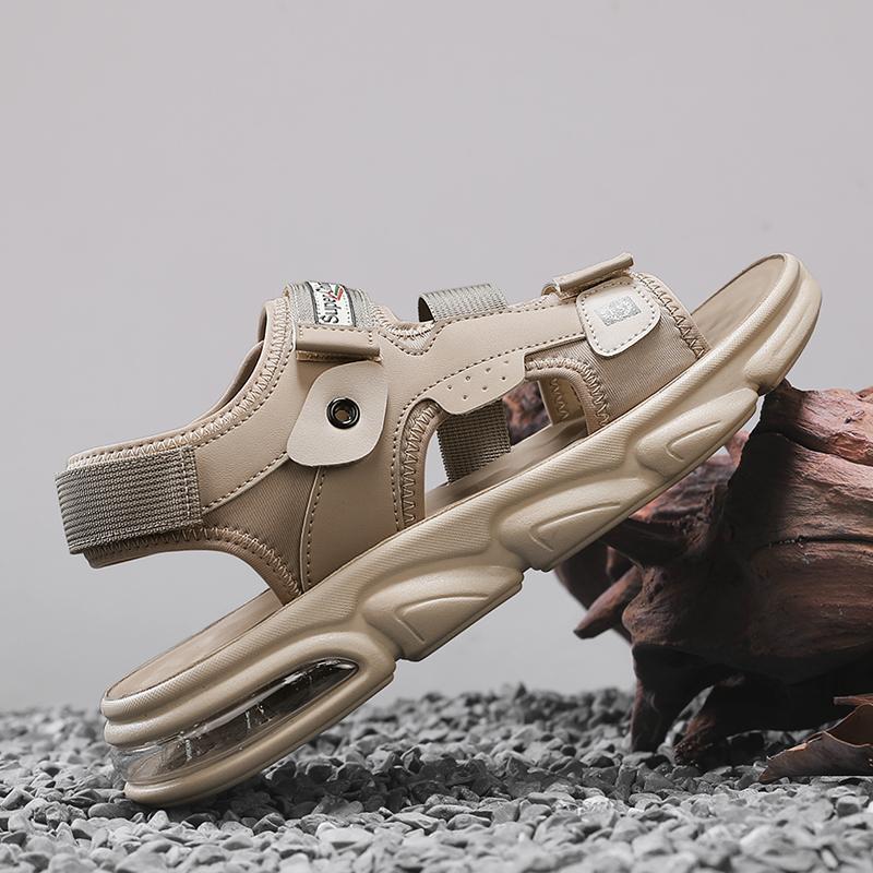 Fashion Mens Open Toe Sports Sandals Summer Outdoor Breathable Beach Shoes Casual Slippers Soft Bottom Thickening Comfortable Non-slip