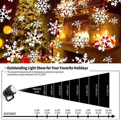 LED Snowflake Projector Holiday Lights Christmas Projection Outdoor Lamp Snow Spotlight for New Year Party Christmas Decor Lamp