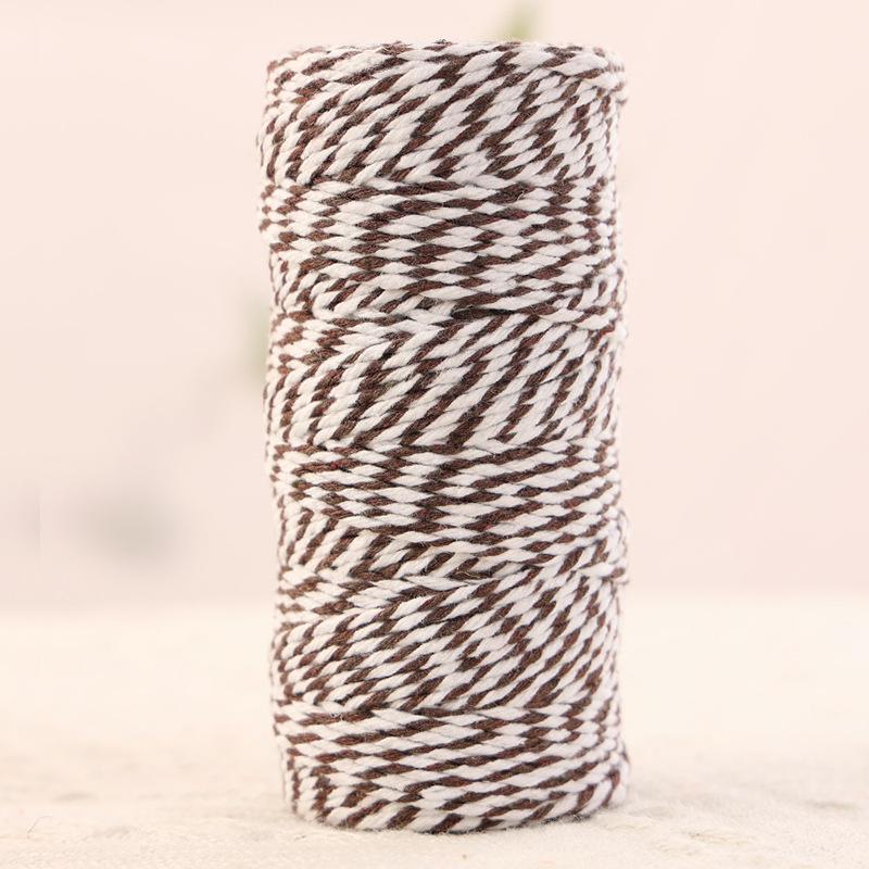 1,5mm Dvoubarevná bavlněná šňůra, DIY Ručně tkaný materiál na visačky - 100m role
