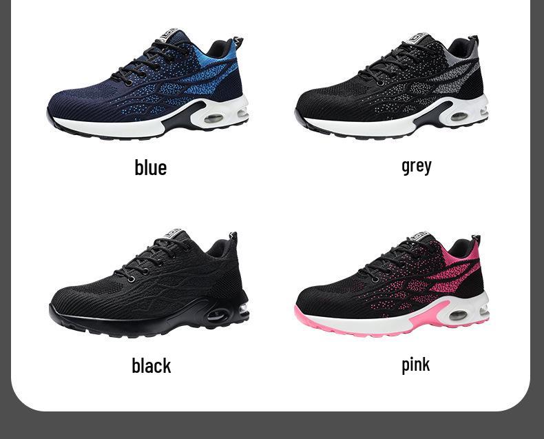 Unisex Steel Toe Safety Shoes - Anti-smash & Puncture Resistant, Breathable, Shock-absorbing PU Sole Work Shoes.