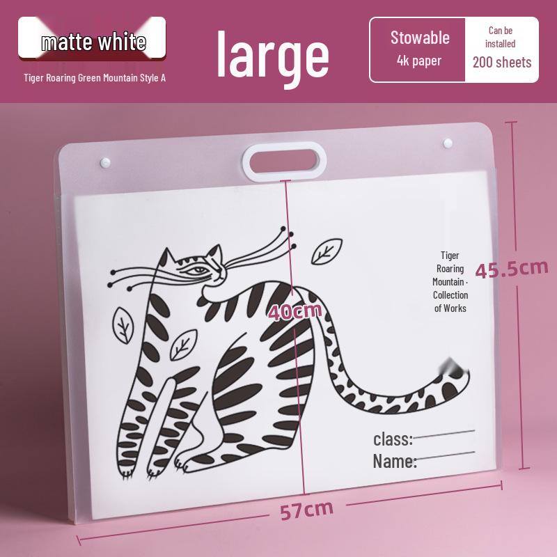 4K Frosted Art Portfolio: Student Handbag & Drawing Paper Storage Album 8K