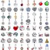 New 925 Copper Santa Claus Elk Deer Snowflake Tree Candy Cane Socks Hat Christmas Beads Fit Pantaro Charms Bracelet DIY Zircon