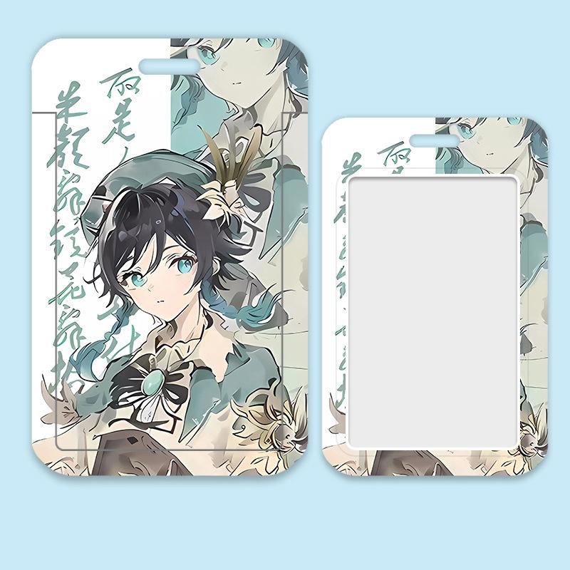 Game Genshin Impact Card Sleeve Business Retractable GanYu Credit Card Holders Bank ID Cover Cases Holders Bus Card Organizer