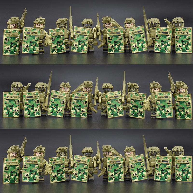 Wow, Compatible With Lego Building Blocks, Anti-Special Police, Military Special Forces, Minifigures, Boys Educational Assembly Toys Customization