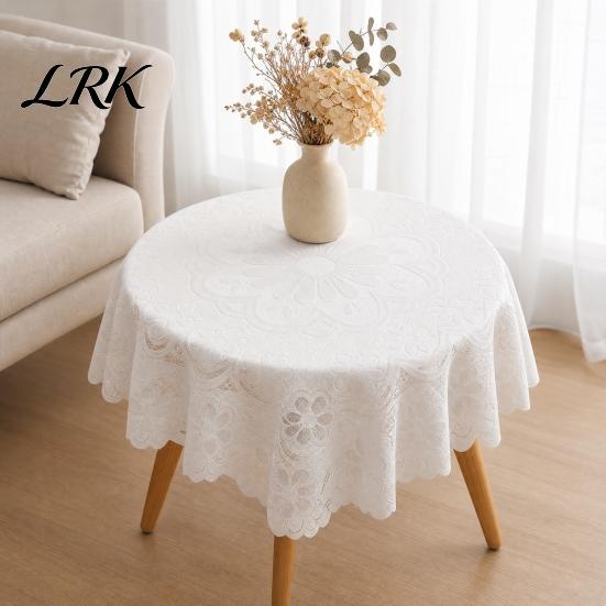 Elegant Lace Tablecloth Square Floral Doily, Scalloped White Tablecloth, Vintage Style Small Durable Table Cover for Coffee Side Tea Party Home Decor