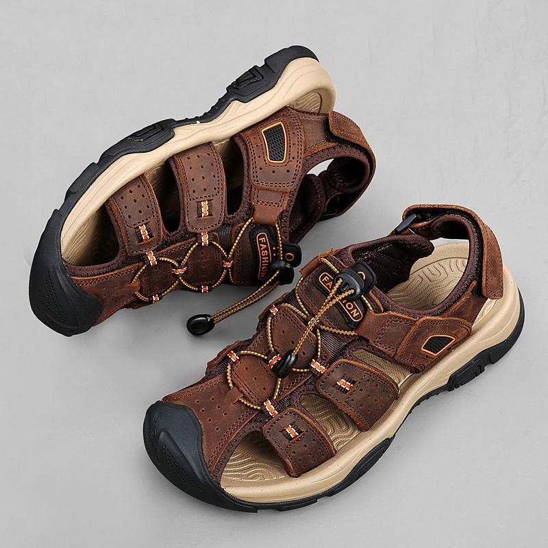 Summer Men's Beach Sandals Lightweight Anti-Slip Soft Soled Slippers Outdoor Quick-Dry Casual Shoes Fashion Roman Shoes