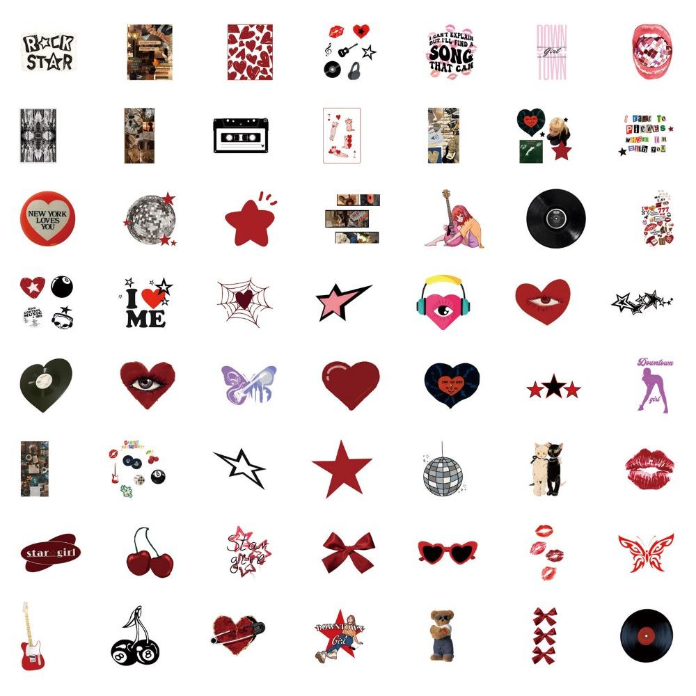 55Pcs Downtown Y2K Girls Graffiti Stickers Luggage Water Cup Stationery School Bag Laptop Refrigerator Decoration Diy Decals