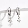 Pendientes de Aro de Trébol de Aguja de Plata de Ley 925 Modernos Elegantes para Fiesta de Boda Joyería Accesorios Regalo para Mujeres Niñas