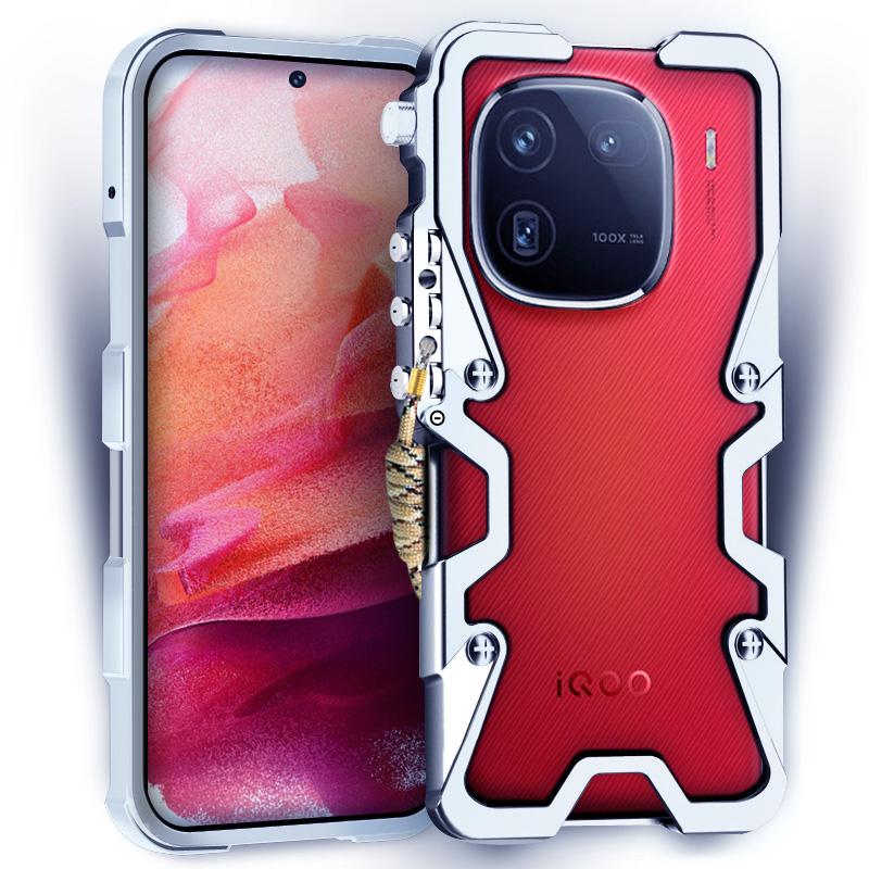 For vivo iQOO 12 Pro 5G Case Aluminium Alloy Slim Phone Cover with Strap