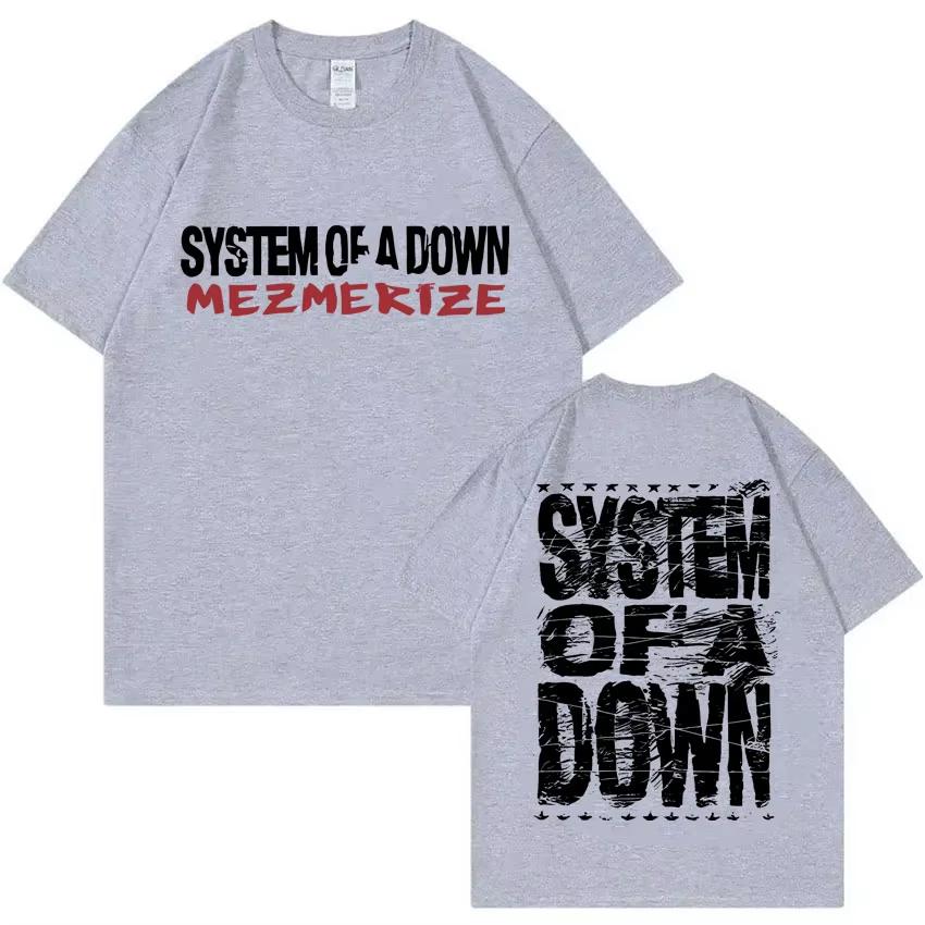 T-shirt Estiva alla Moda Unisex Rock Band System of A Down Mezmerize T-shirt Unisex e Unisex Vintage Alternativa Metal Musica T-shirt