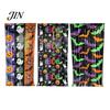 Holiday Party Backdrop Foil Fringe Curtain for Halloween, Orange Purple Black Background Tinsel Photo Booth Props, Pumpkin Ghost Bat Halloween